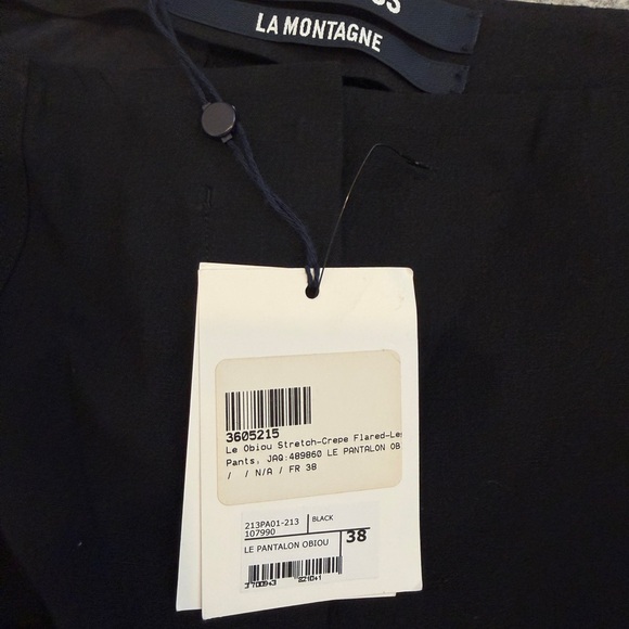 Jacquemus Le Obiou Black Stretch Crepe Flared Leg Pant - Picture 5 of 5